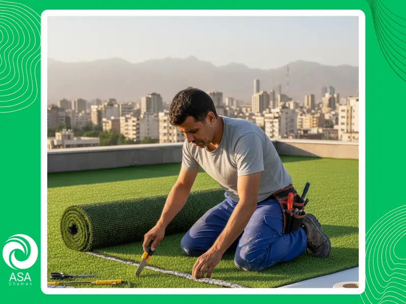 آموزش نصب چمن مصنوعی